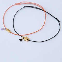 Ensemble bracelet de cheville noir orange